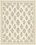 Traditional Cream Green Rug - cutout