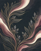 Fluid Botanical Charcoal Gold Rug - cutout