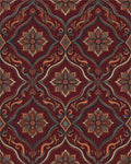 Scarlet Geometric Floral Medallion Rug - cutout