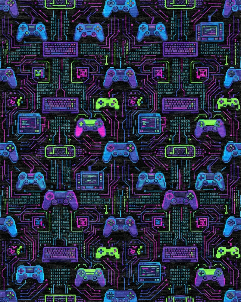 Blue Pink Green Rug - cutout
