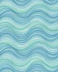 Fluid Coastal Wave Blue Area Rug - cutout