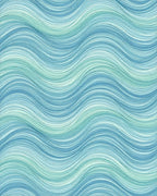 Fluid Coastal Wave Blue Area Rug - cutout