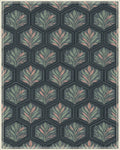 Sage and Charcoal Geometric Hexagon Rug - cutout