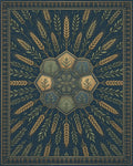 Slate Blue Geometric Hexagon Rug - cutout