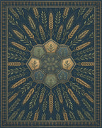 Slate Blue Geometric Hexagon Rug - cutout