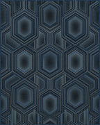 Midnight Geometric Hexagon Area Rug - cutout