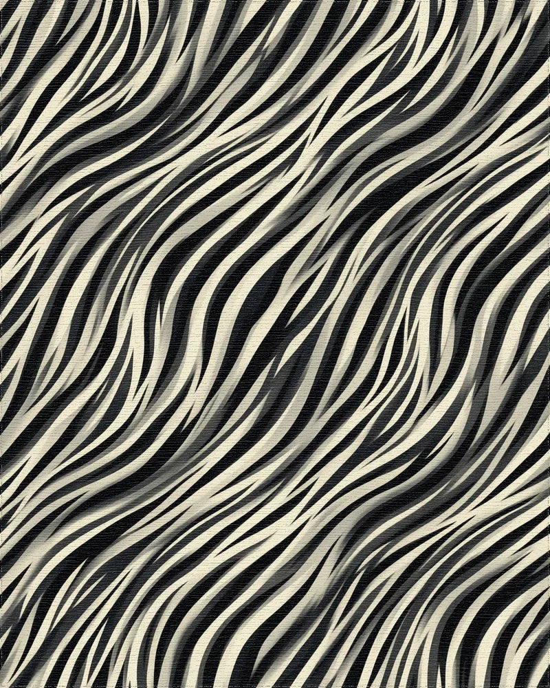 Black Gray Lines Rug - cutout