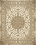 Distressed Terracotta Medallion Beige Rug - cutout
