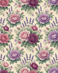 Floral Lavender White Rug - cutout