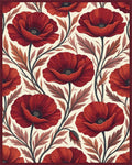 Crimson Red White Rug - cutout