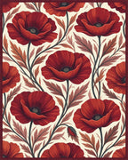Crimson Red White Rug - cutout