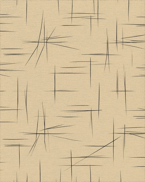 Beige Black Minimalist Rug - cutout