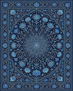 Persian Blue Geometric Rug - cutout
