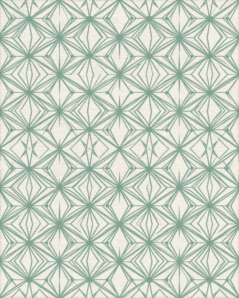 Green White Cream Rug - cutout