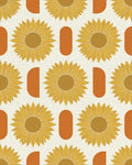 Minimalist Golden Sunflower Floral Rug - cutout