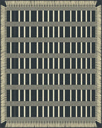 Gray White Cream Rug - cutout