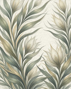Champagne Sage Fluid Botanical Rug - cutout