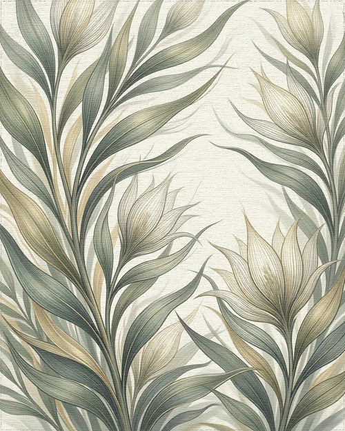 Champagne Sage Fluid Botanical Rug - cutout