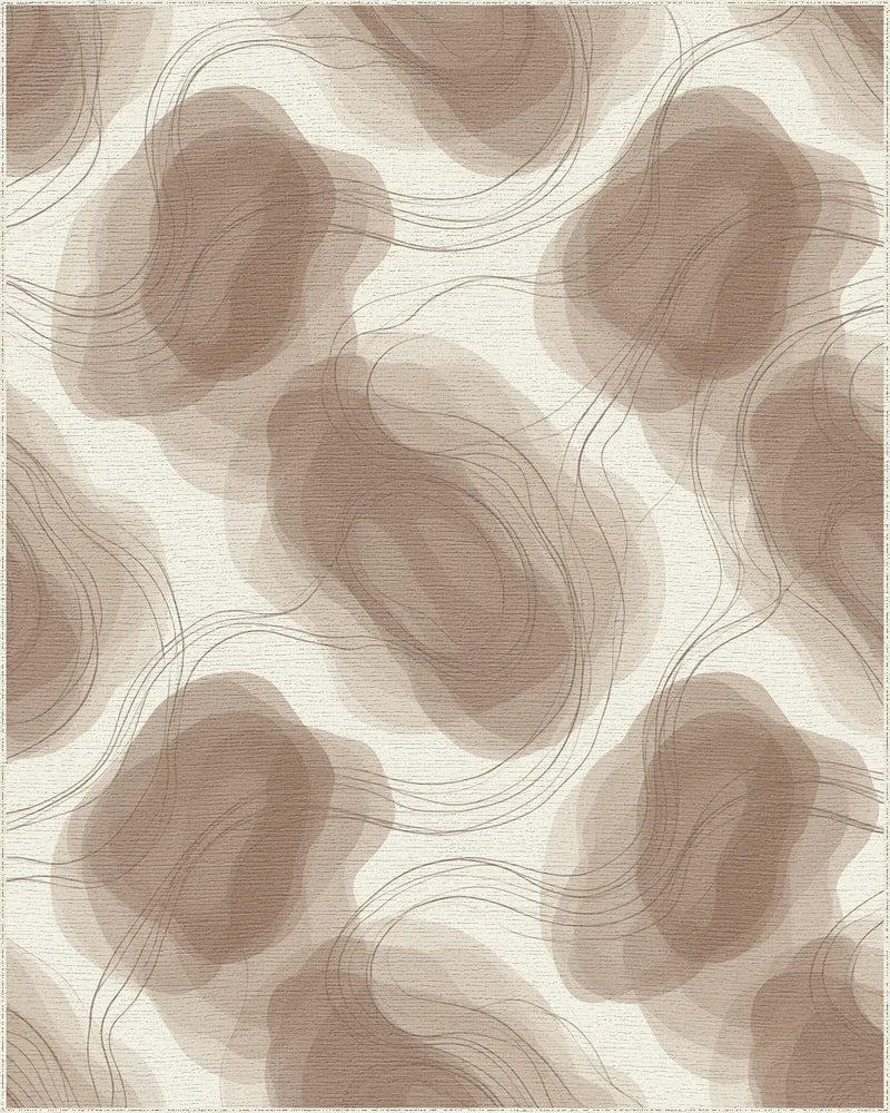 White Cream Abstract Rug - cutout