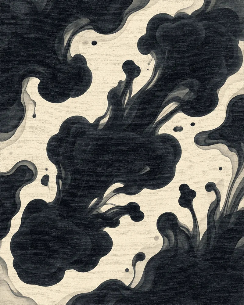Black Beige Geometric Rug - cutout