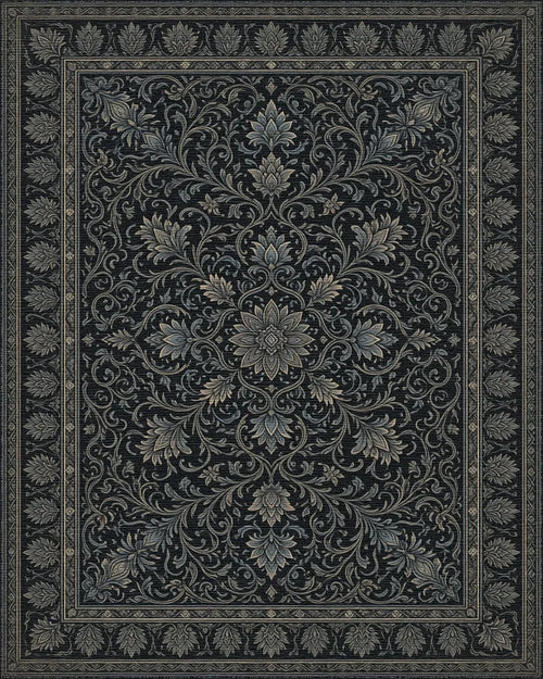 Black Blue Mauve Rug - cutout