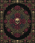 Maroon Black Gold Rug - cutout