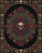 Maroon Black Gold Rug - cutout