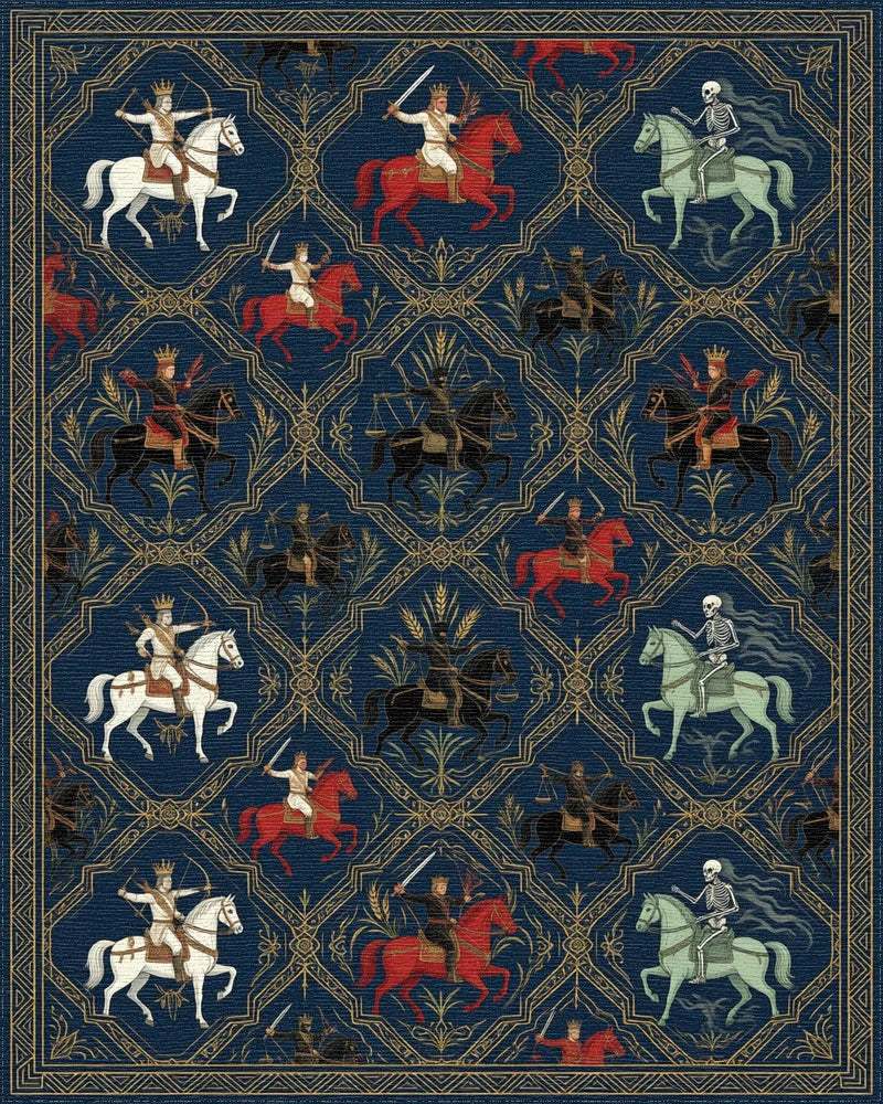 White Red Black Rug - cutout