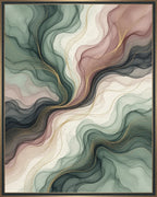 Abstract Fluid Sage Rose Rug - cutout
