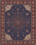 Crimson Indigo Floral Filigree Rug - cutout