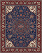 Crimson Indigo Floral Filigree Rug - cutout