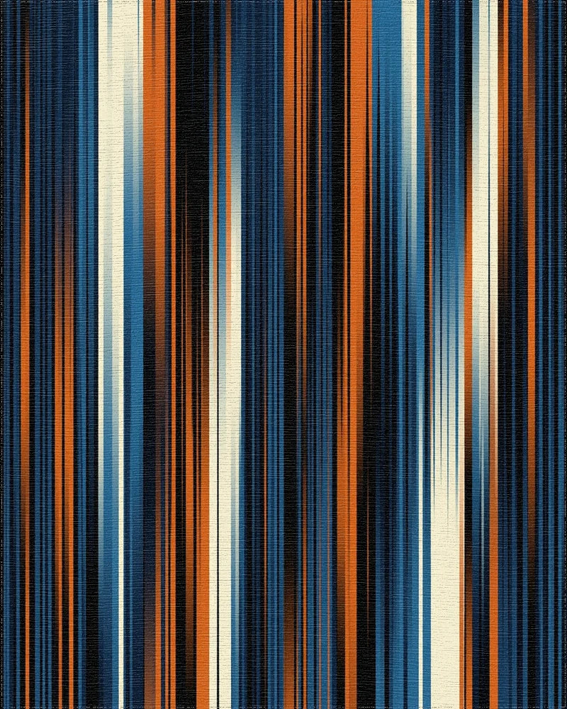 Navy Blue Orange Rug - cutout