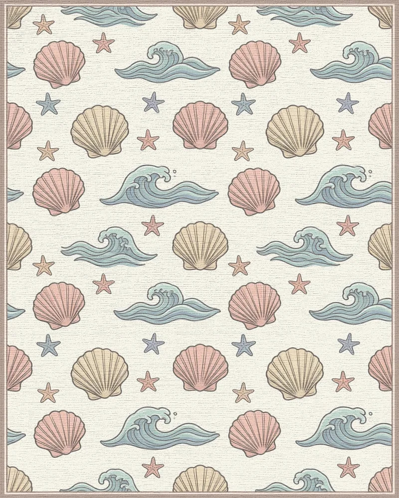 Scattered Coastal Wave Area Rug - cutout
