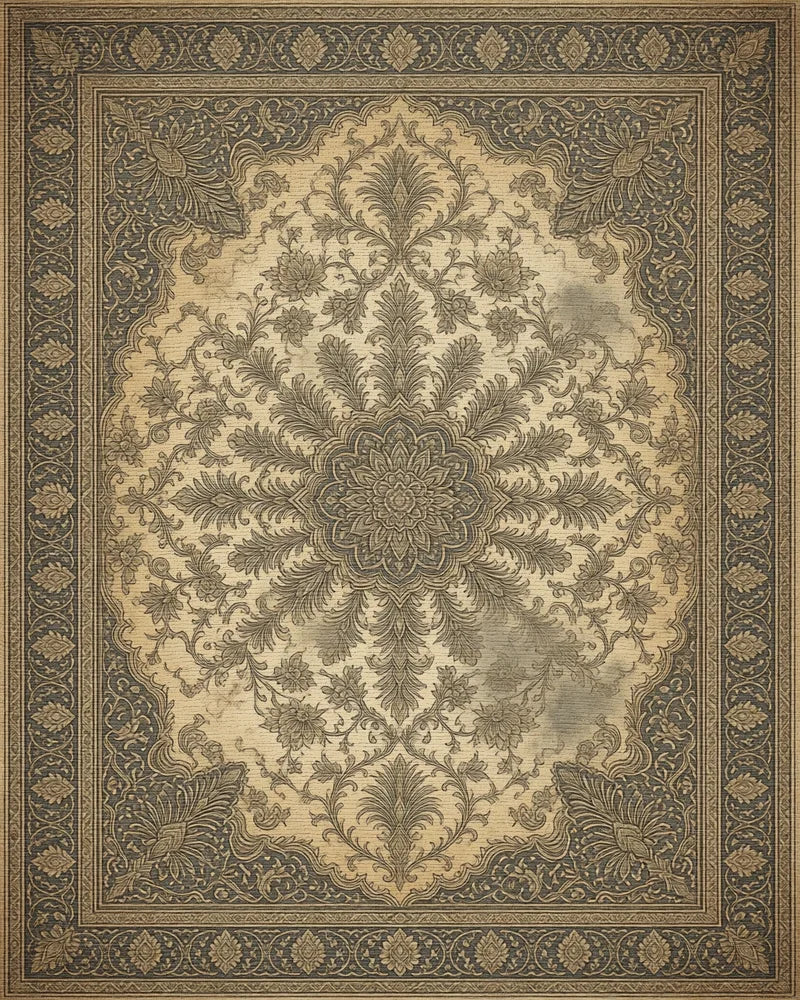 Traditional Persian Floral Rug - cutout