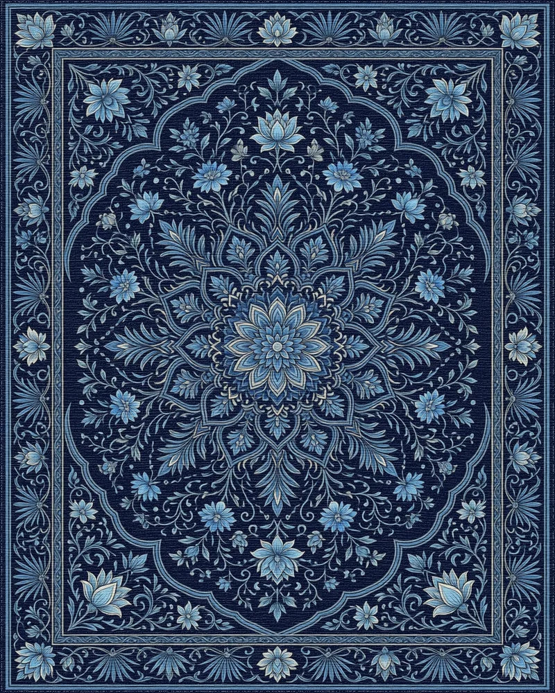 Persian Navy Blue Rug - cutout
