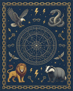 Celestial Constellation Elemental Medallion Rug - cutout