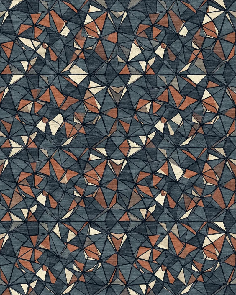 Fractured Crystalline Geometric Slate Rug - cutout
