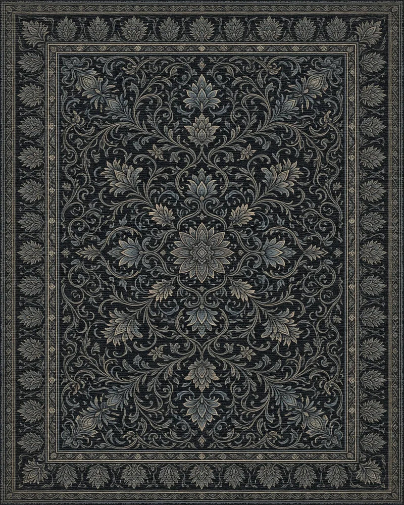 Black Blue Mauve Rug - cutout