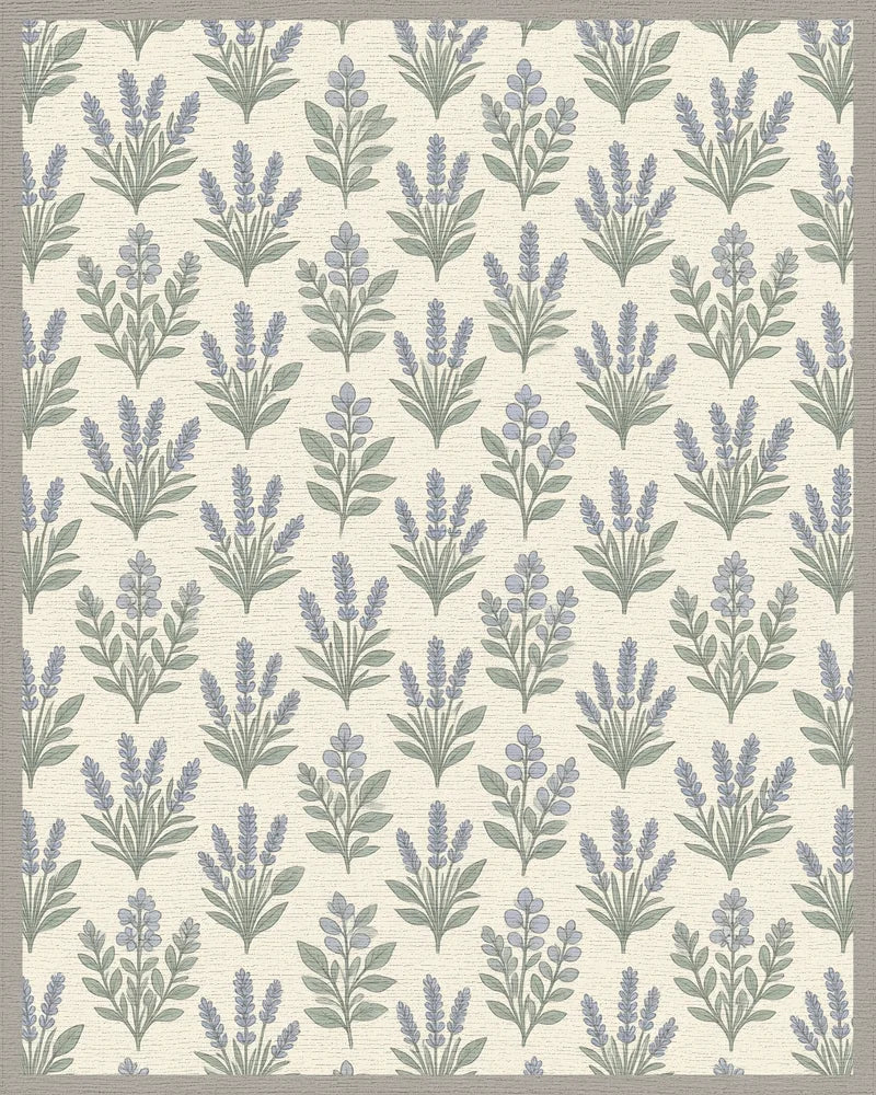 Lavender Cream Green Rug - cutout