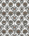 Floral Black White Rug - cutout