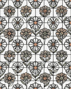 Floral Black White Rug - cutout
