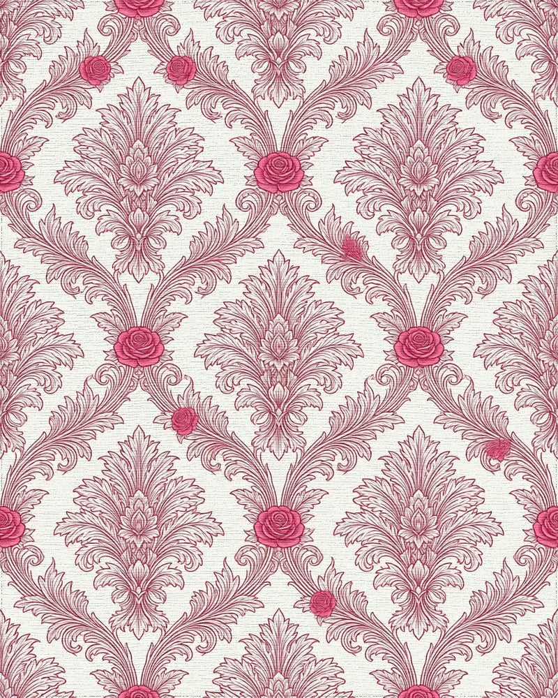White Pink Floral Rug - cutout