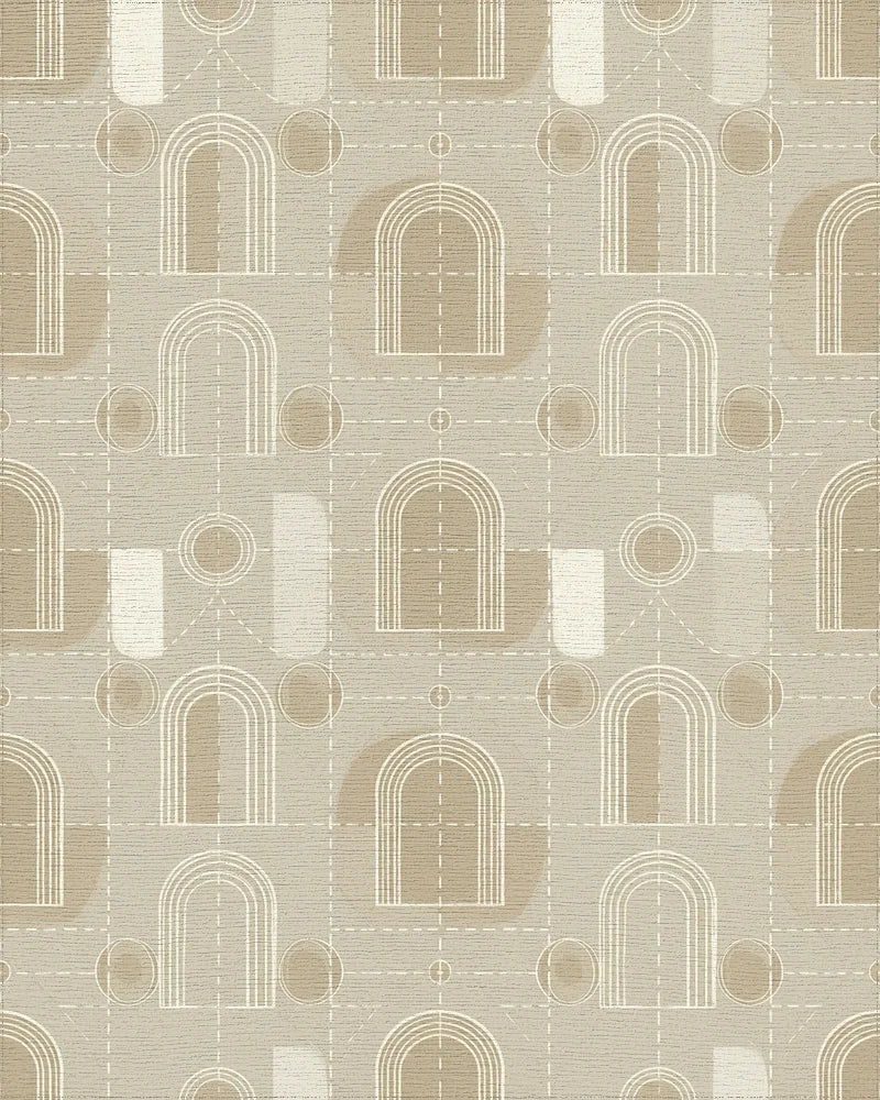 Farmhouse Beige White Rug - cutout