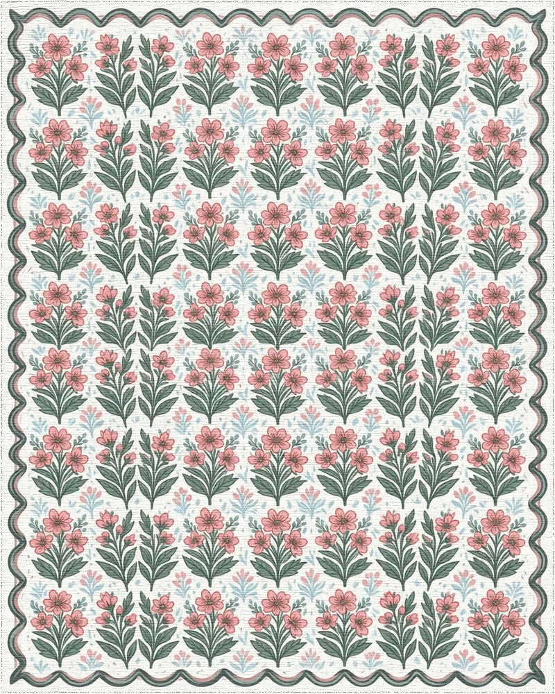 Pink Green Blue Rug - cutout