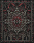 Red Black Silver Rug - cutout