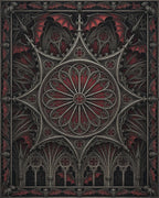 Red Black Silver Rug - cutout