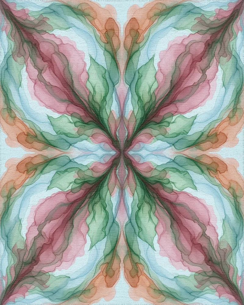 Pink Green Blue Rug - cutout