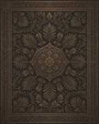 Brown Floral Geometric Rug - cutout