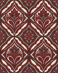 Modern Scarlet Abstract Floral Rug - cutout