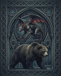 Blue Black Crimson Rug - cutout